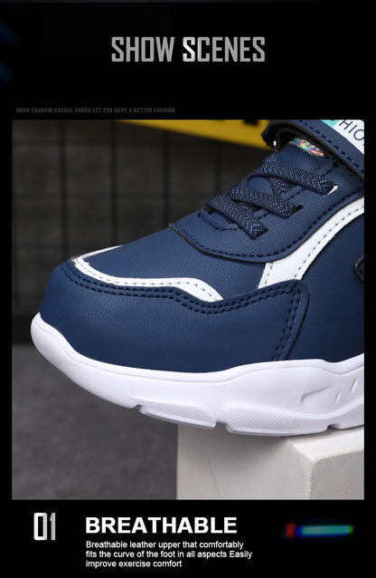 Tennis Sneakers Kids Boys Girls Sports Running Shoes Casual Board Leather Soft Soled Children Outdoor School Walking Shoes