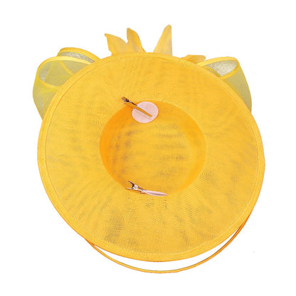 Chapéus Fascinators Femininos Multimodais com Laço de Flor Imitação Chapéu Noiva Derby Pillbox Casamento Acessórios de Cabelo
