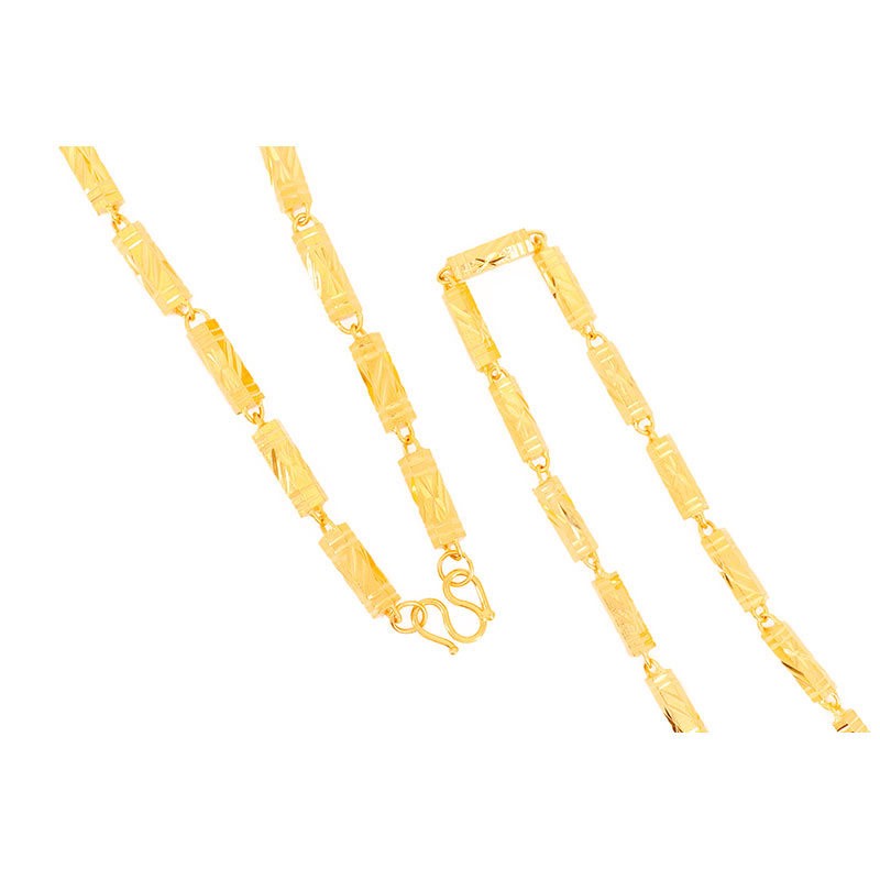 Colar Masculino Banhado a Ouro Estilo Hip Hop Cor Hexagonal 6mm-8mm Joia da Moda Festa Presente de Aniversário