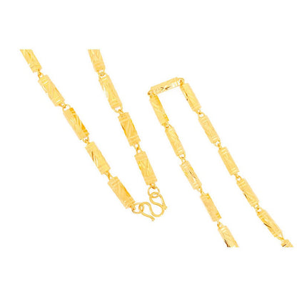 Colar Masculino Banhado a Ouro Estilo Hip Hop Cor Hexagonal 6mm-8mm Joia da Moda Festa Presente de Aniversário