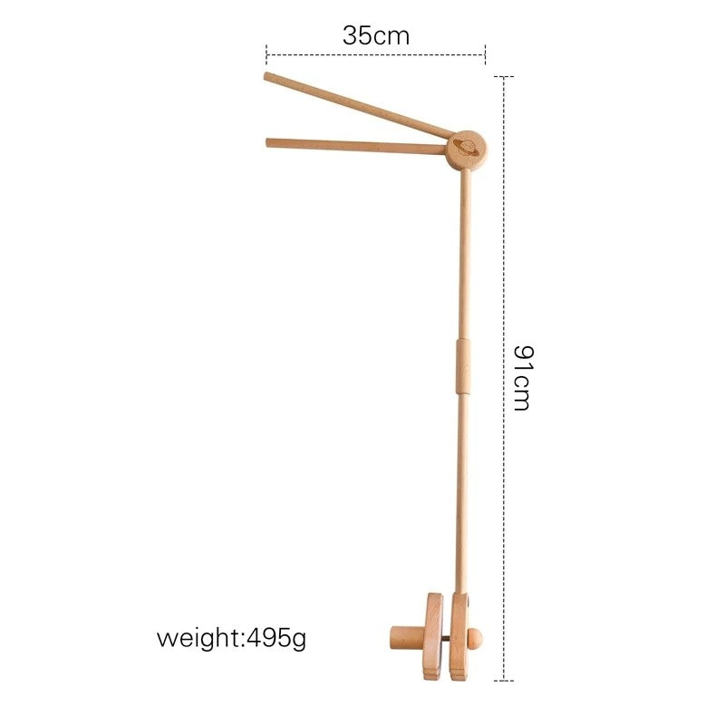 Baby Rattle Toy Bed Bell Bracket Wooden Mobile 0-12 Months Newborn Crochet Bed Bell Hanging Toys Holder Bracket Infant Crib Gift