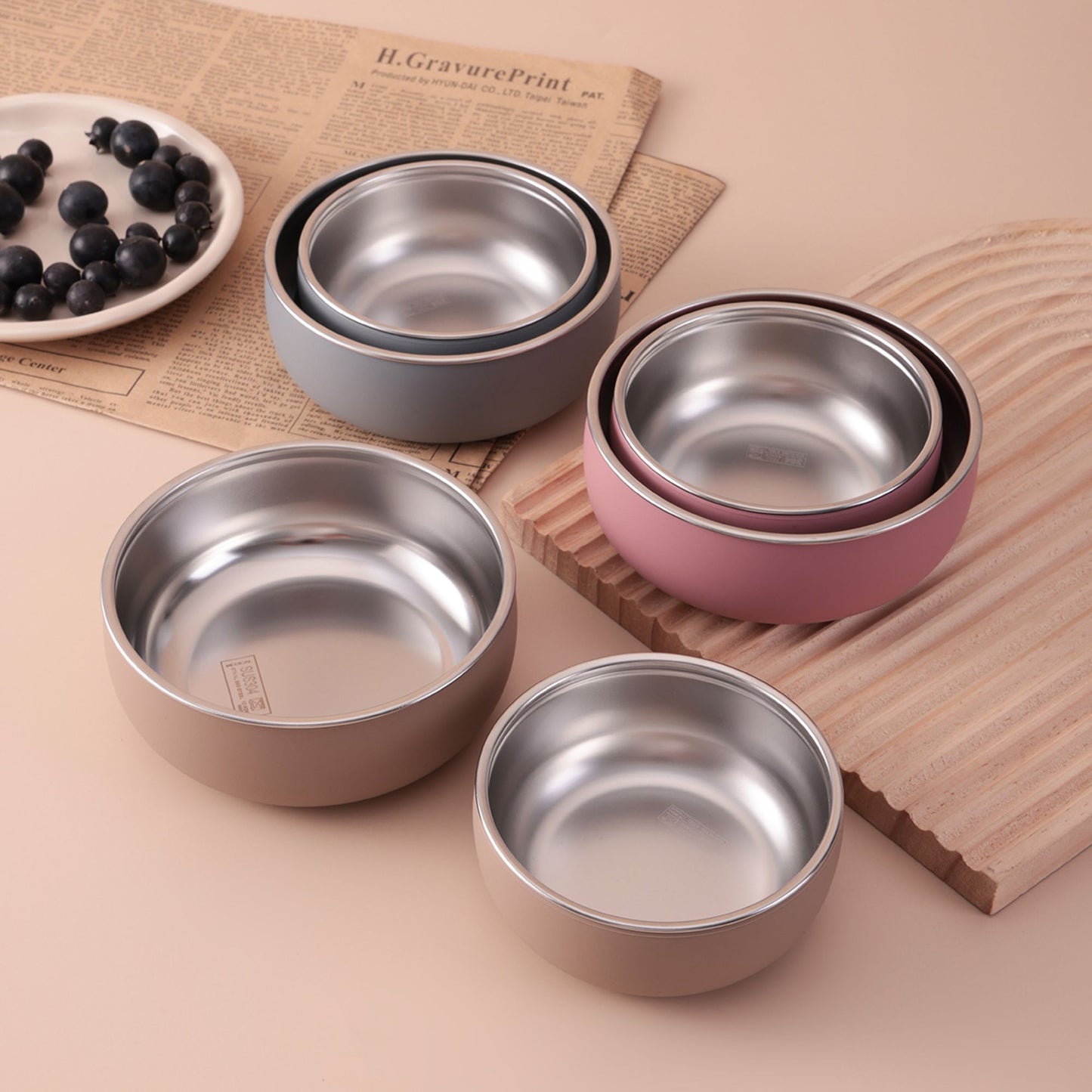 2PCS Baby Feeding Set Stainless Steel Silicone Detachable Bowl Heat Resistant Food Dishes Plate BPA Free Children's Tableware