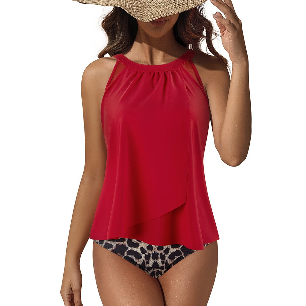 Women Tummy Control Tankini Bathing Suits High Waisted Padded Swimwear Plus Size Beachwear Swimsuit Bikini Sets Female