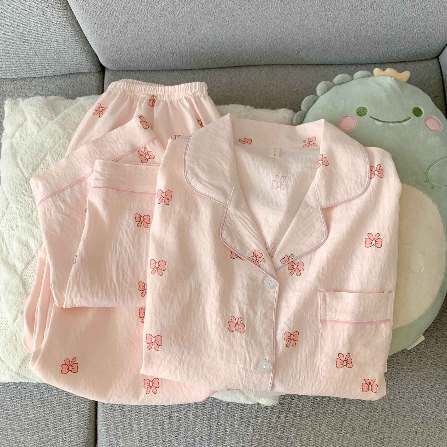 Spring/Autumn New Arrivals: Cloud-Print Cotton Long-Sleeved Pyjama Set for Women Adorable Sweetheart Style Nightwear Homewear Se