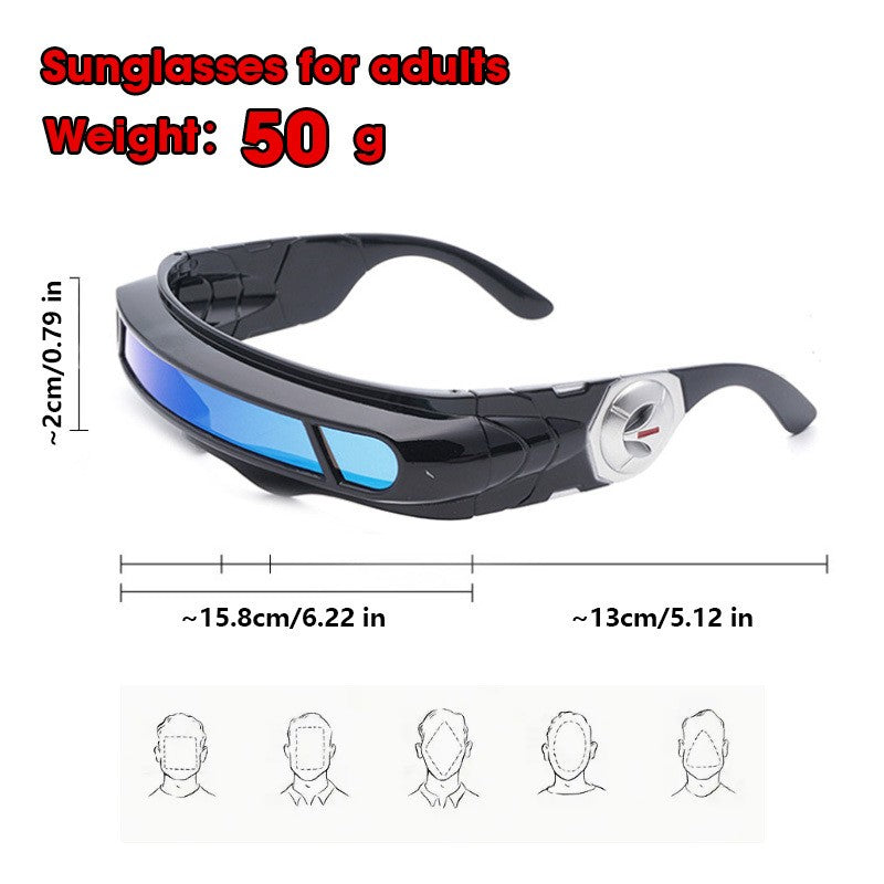 Polarized TR90 X-men Wrap Rectangle Sunglasses Men Women Special Memory Materials Laser Cyclops Travel Shield Punk Sun Glasses