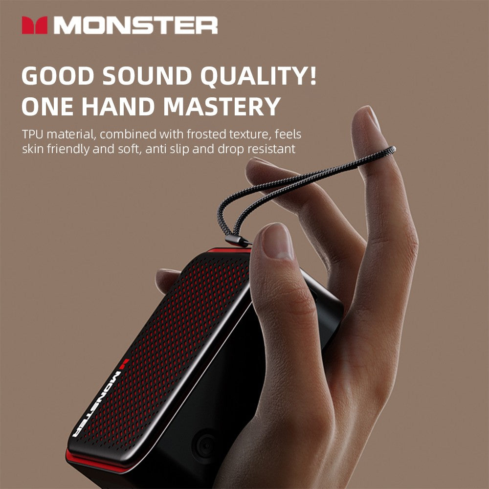 Caixa de Som Portátil Sem Fio Monster DS01 Outdoor BT V6.0 IP67 à Prova d'Água 1500mAh Mini Subwoofer de Alta Fidelidade Acústica Personalizada