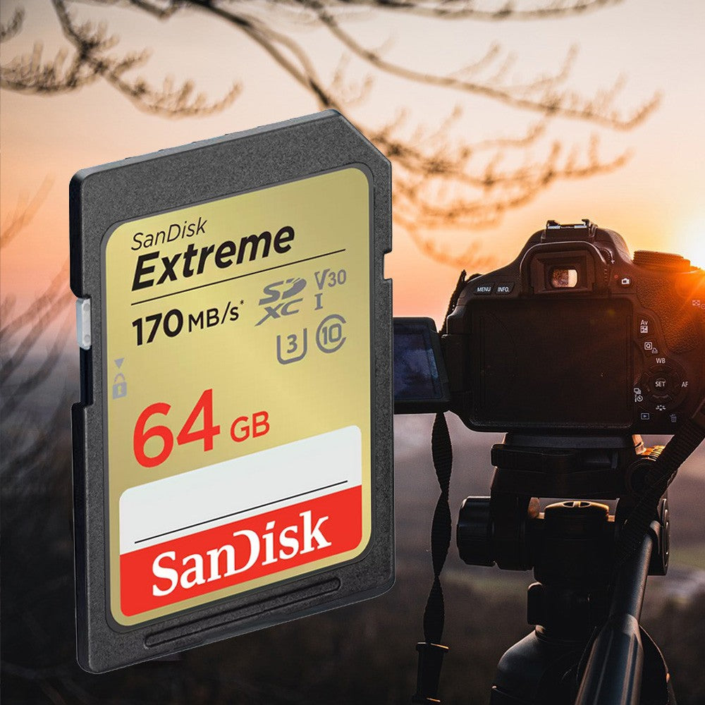 Cartão SD SanDisk 32 GB SDHC 64 GB 128 GB 256 GB Cartão SDXC Cartões de memória C10 Velocidade de leitura de até 200 MB/s U3 V30 Cartões Flash 4K UHD para Câmera
