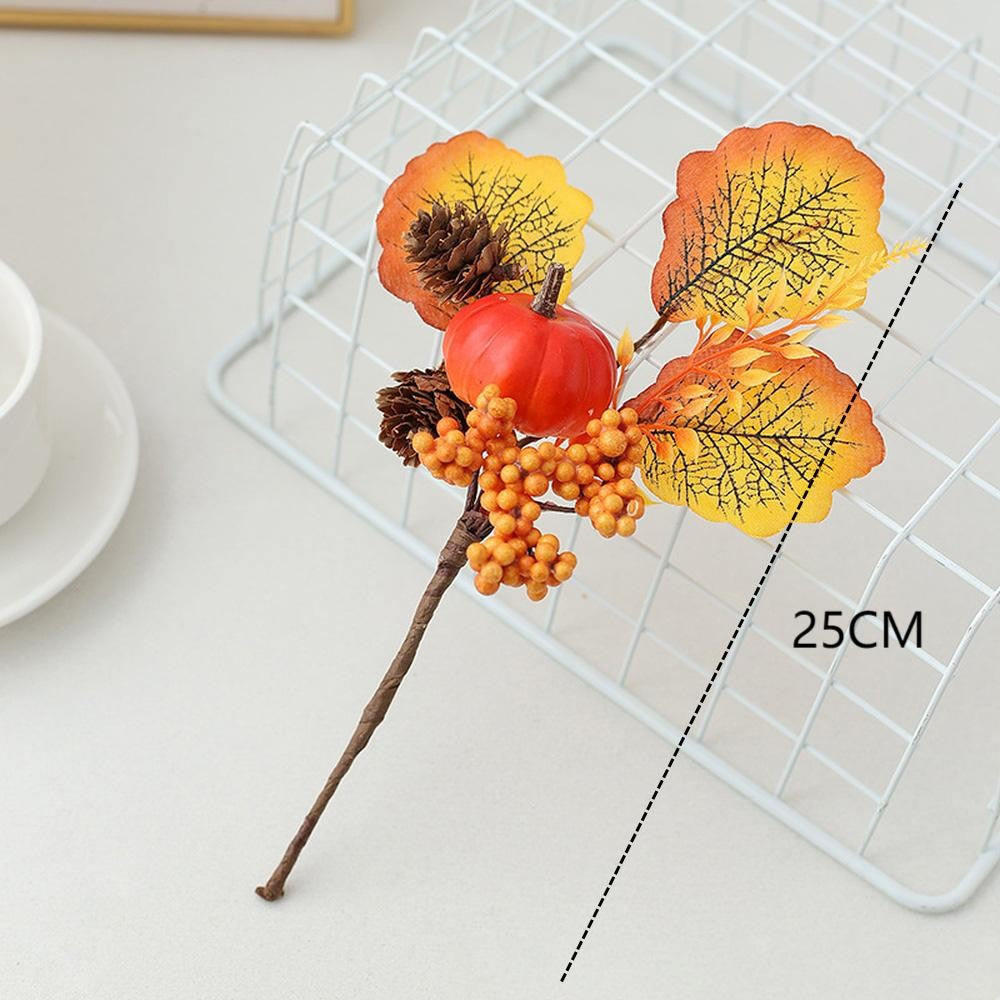 1PC Halloween Grimace Pumpkin Black Maple Horror Artificial Pumpkin Bouquet Autumn Home Ornaments Halloween Party Decorations