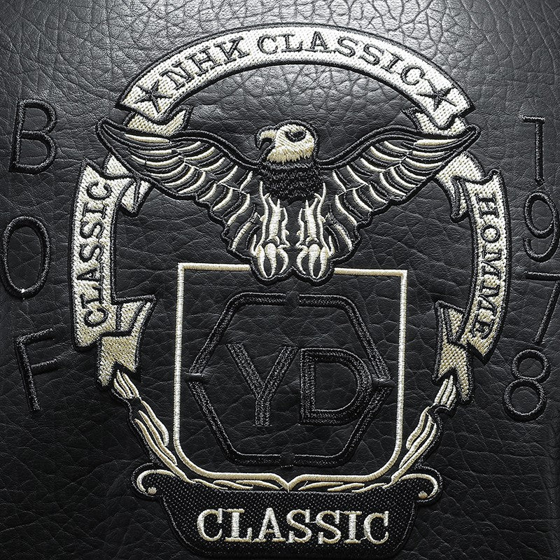 2024 New Men's Leather Coat Pilot Motorcycle Leather Coat Regular Thickened Large Leather Coats Embroidered Pocket Men Jacket