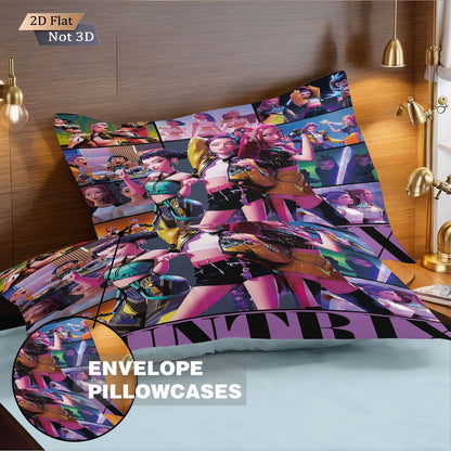 3pcs kpop Devil Girl Group Print coreless Bedding Set Multi Size Bedrooms Dormitory duvet Cover Soft  Machine Washable