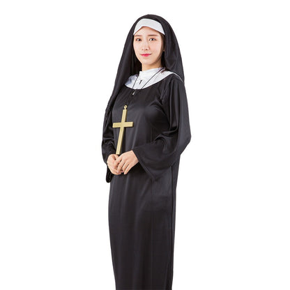 Halloween Masquerading Parties Adult Cosplay Pastors and Performance Costumes for Priests Nuns