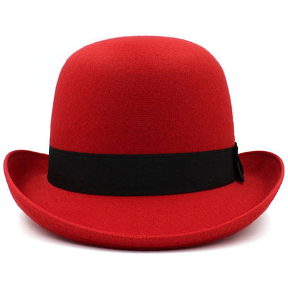 Men Women Felt Bowler Hat Classic Party Hats Lightweight Derby Fedora Hats Costume Accessories