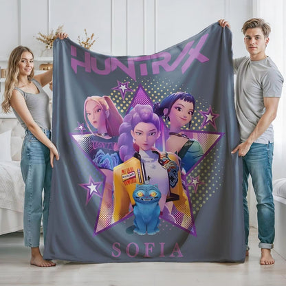 K-Pop Caça-Demônios Desenho Animado Cobertor de Flanela Quente Multiuso Decorativo Universal Para Todas as Estações Essencial de Inverno