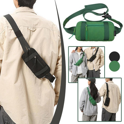 Chest Bag Pure Color Nylon Lightweight Sports Crossbody Bag Outdoor Fitness Running Waist Bag Cycling Fitn Phone Bag