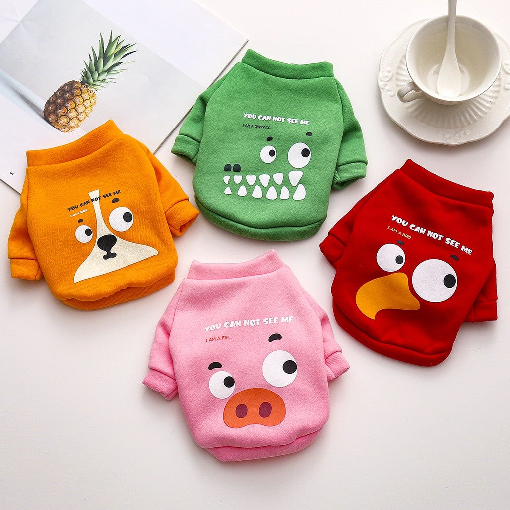 Roupa de Pet Suéter de Desenho Animado Camisa de Cachorro Outono E Inverno Suéter de Gato e Cachorro