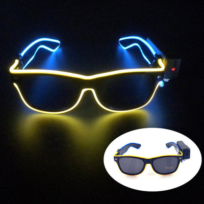 New Cool Wireless Glowing LED Light Up Glasses For Rave Festival Party Luminous Neon Mosaic Sunglasses Club Disco Eye Glasses