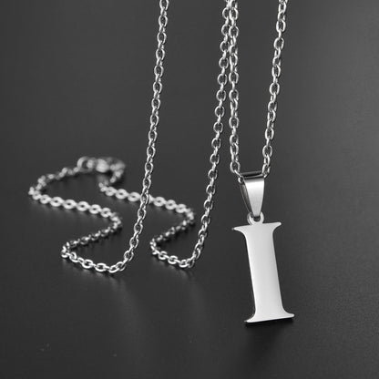 Colar de Aço Inoxidável com Pingente de Nome Letras A-Z do Alfabeto, Colares Minimalistas Iniciais para Homens e Mulheres, Presentes de Moda no Atacado