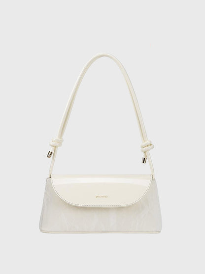 Lady Fashion Simple French one-shoulder Crossbody solid color fashion Underarm Pu Leather small square bag