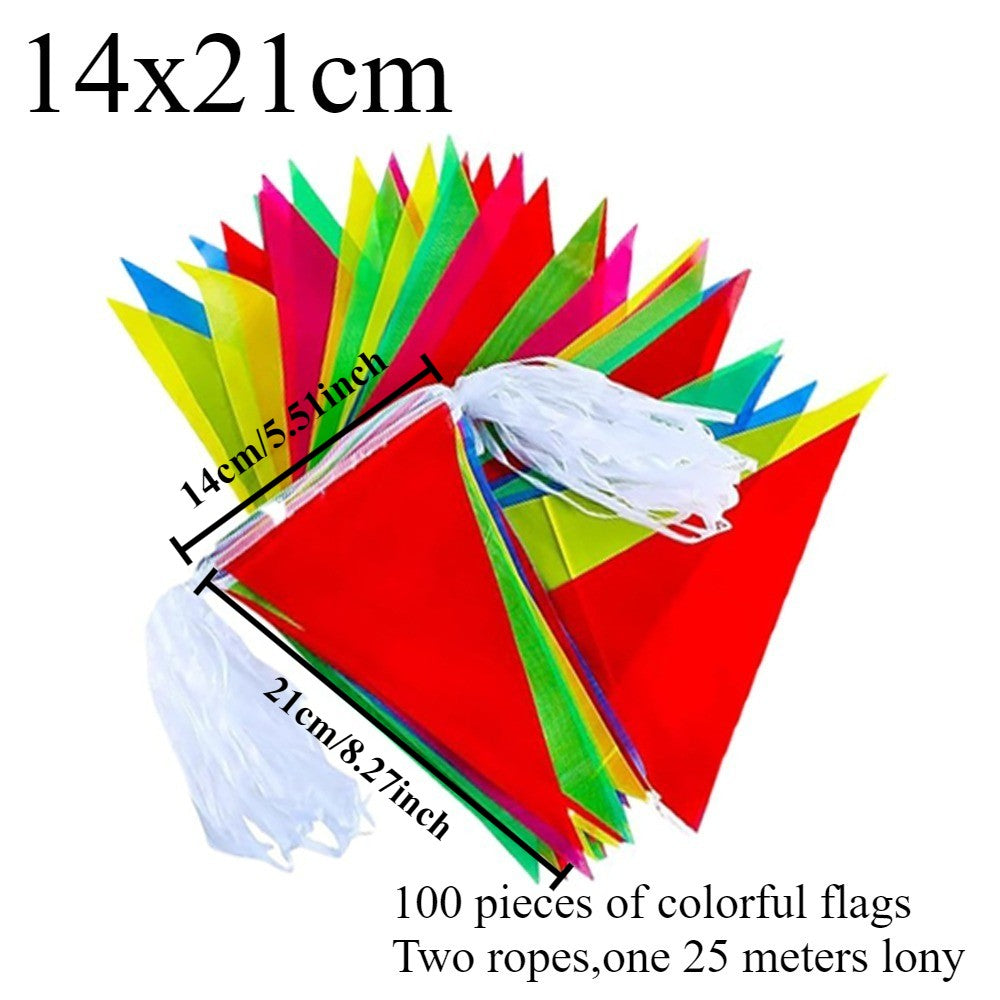 50-1000mm Colorful Pennants Banner Flag Triangle Flag Bunting for Outdoor Opening Festival Celebration, Wedding Rope Party