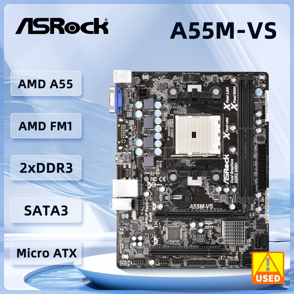 Placa-mãe ASRock A55M-VS A55M-VS soquete FM2+ AMD A55 DDR3 32GB suporte A10-6800B A10-7700K A10-5700 A10-7890K A6-5400B cpu