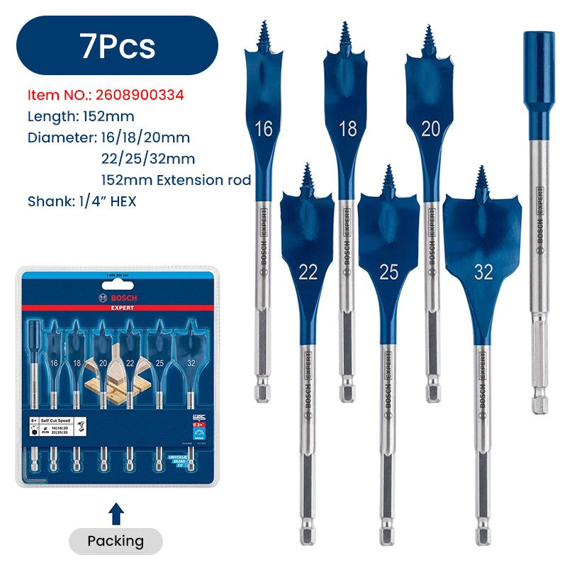 Brocas Bosch Expert para Madeira com Rosca Autoperfurante, Haste Sextavada de 1/4", Acessórios para Ferramentas Elétricas, para Parafusadeira Elétrica