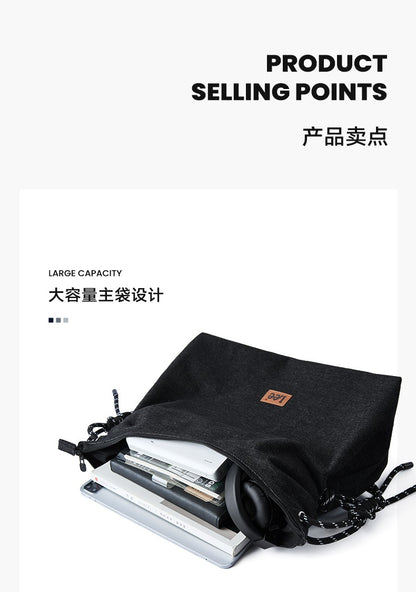 LEE Unisex Denim Blue Soft Pillow Shoulder Bags Beige Casual Simple Utility Light Ladies Large High Capacity Hobo Crossbody Bag