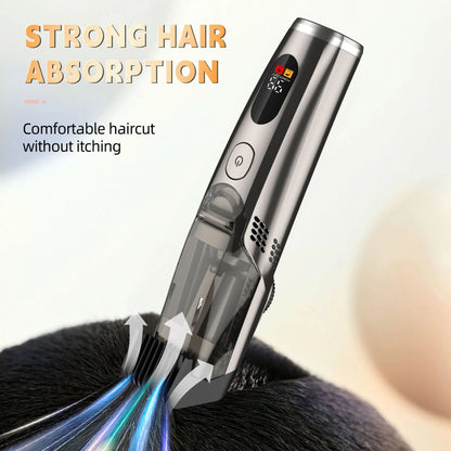 Vacuum Beard Trimmer for Men, Adjustable Length with 2 Comb (1-20mm), Electric Vacuum Trimmer for Beard, Mustache, Stubble