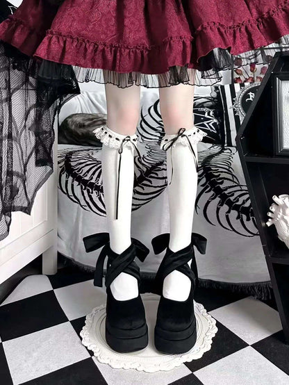 Luxury Shoes Fashion Designer Platform Women Mary Jane Shoes Cross Strap Thick Heel Shoes Ladies College Style Dress Pumps Shoe