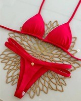 2025 New Bikini Sexy Bikini Solid Color Split Women's Swimsuit