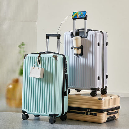 Large Capacity Medium Travel Luggage Bag 20-26 Inch Rolling Bag with Cup Holder And Phone Stand for Easy Carry-On Travel