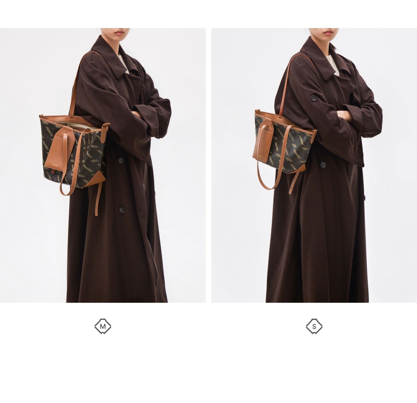 Songmont Designer Tote Bag Signature Monogram Print PU Material Lightweight Durable Womens Bag Zipper Top Polyester Lining