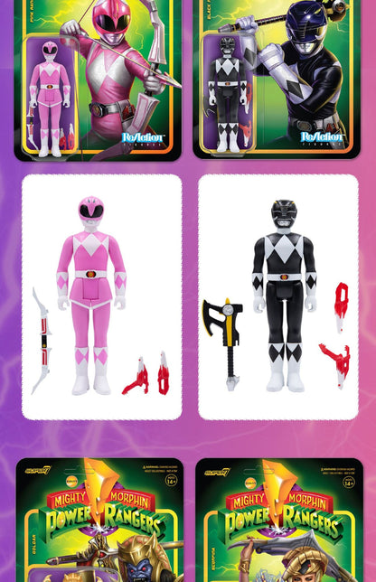 Em Estoque Super7 Mighty Morphin Power Rangers Carded Series 1 - Conjunto de Presente com Modelos Dragonzord, Red Ranger e Rita Repulsa