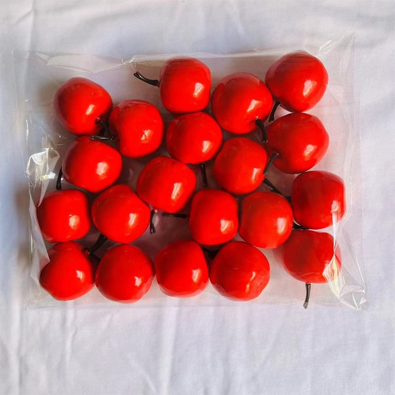 10/20/30Pcs Mini Artificial Plastic Red Apples Fake Fruit Models for Home Kitchen Party Christmas Ornaments Photography props