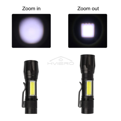 Flashlight Battery Charge Mini Led 3W Focus Adjustable Side Lamp Convenient Waterproof T6 Light Ultra Bright For Camping Hiking