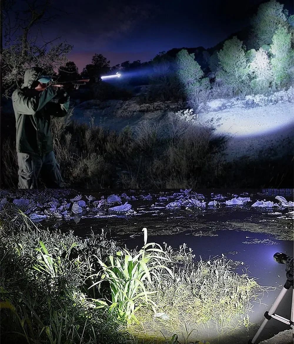 High Power T6 LED Flashlights Camping Torch 5 Light Modes Zoom Light Aluminum Alloys Waterproof Material External 18650 Battery