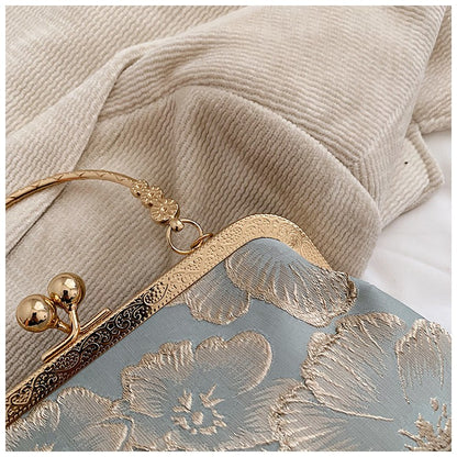Chinese Style Embroidered Shoulder Bag Elegant Handbag Retro Small Square Bag Wedding Party Luxury Designer Women Evening Clutch