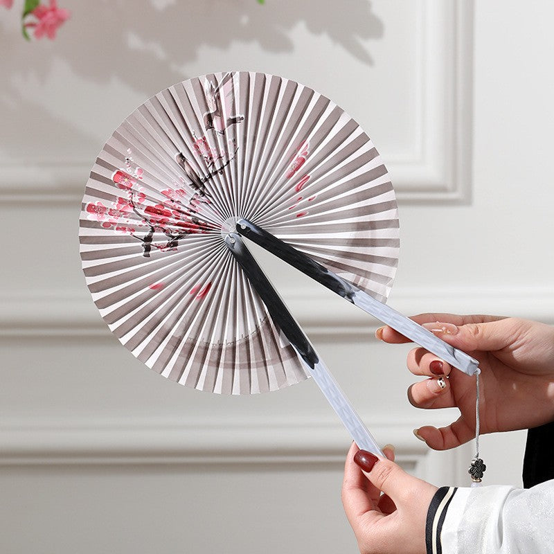 Chinese Japanese Style Silk Fan Folding Fan Wedding Fan Art Gifts Dance Hand Fan Vintage Bamboo Folding Hand Held Flower Fan