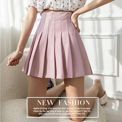 White Women Pleated Skirts Summer High Waist Zipper Girls Dancing JK Mini Skirts Black Fashion Student A Line Faldas 2024