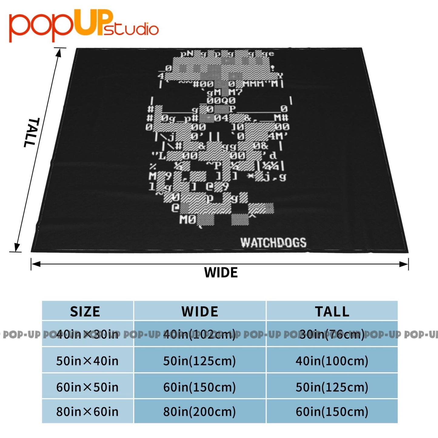 Watch Dogs Crânio Ascii Ubisoft Hacker Gamer de Ação Cobertor Ultra Macio Colcha Inverno Capa de Sofá Capas de Cama