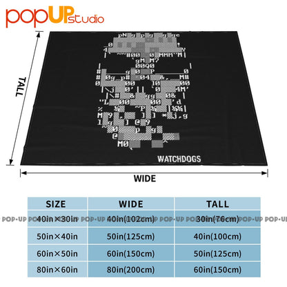 Watch Dogs Crânio Ascii Ubisoft Hacker Gamer de Ação Cobertor Ultra Macio Colcha Inverno Capa de Sofá Capas de Cama