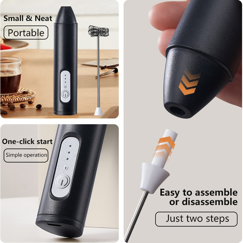 Espumadores de Leite Sem Fio Recarregável USB Elétrico 3 Velocidades Mini Liquidificador Portátil Batedor de Café para Ferramentas de Cozinha