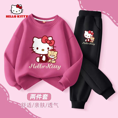 Autumn Baby Girl Clothes Set Cartoon Printed Pullover Sweatshirts Top And Pants Bottom 2 Pieces Suit Kid Children Boy Tracksuits
