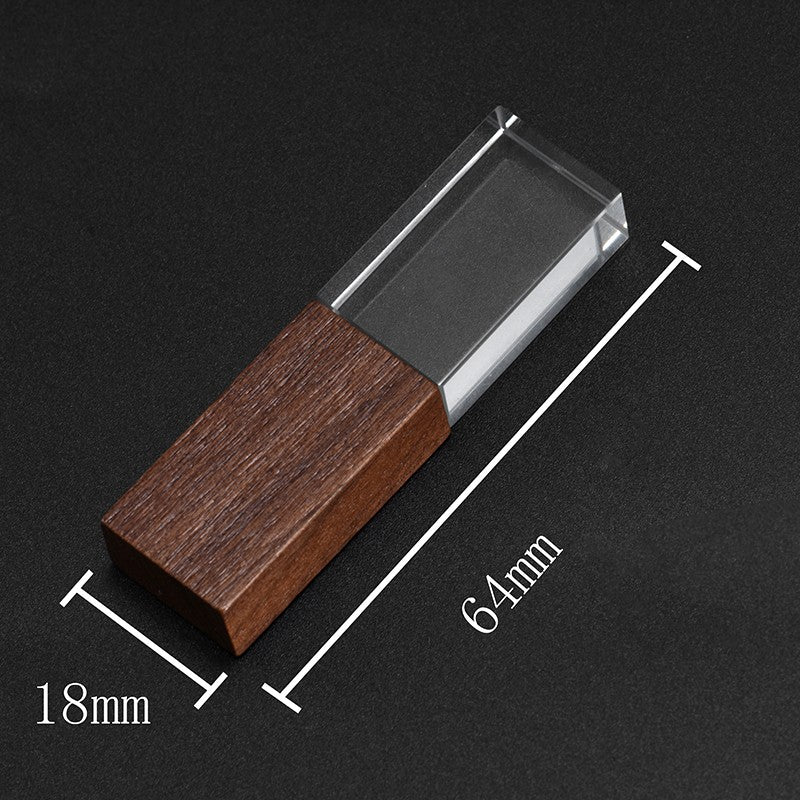 JASTER Pendrive USB 2.0 de Madeira Cristal 128GB Lindo Pen Drive Com Caixa de Madeira de Nogueira 64GB Pen Drive Presente de Casamento 32GB 16GB