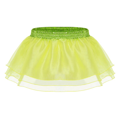 Womens Tiered A-line Pleated Short Skirt Shiny Glitter Skirt for Rave Festival Pole Dance Bar Party Skirt Night Club Costume