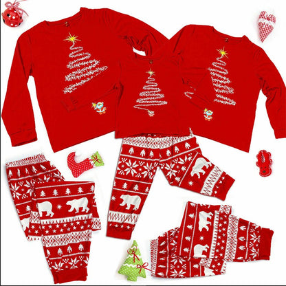 2026 Family Matching Outfits Red Christmas Pajamas Sets Father Mother Daughter and Son Pyjamas Aldult Kids Xmas Family Clothing