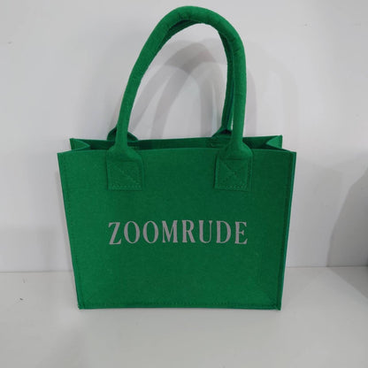 Wholesale 100pcs/lot Hot Sell Large Capacity Customize Logo Size Felt Reusable Tote Shopping Bags for Wedding Party Packaging