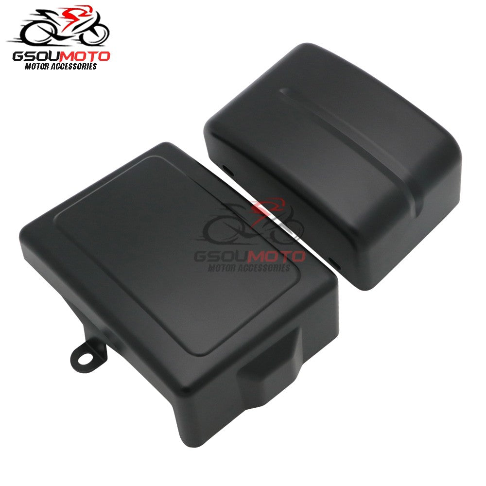 Motorcycle Black Battery Side Fairing Frame Covers Cap For Harley Dyna Street Fat Bob Super Glide Wide Glide Switchback FLD FXD
