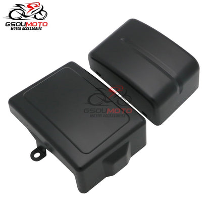 Motorcycle Black Battery Side Fairing Frame Covers Cap For Harley Dyna Street Fat Bob Super Glide Wide Glide Switchback FLD FXD