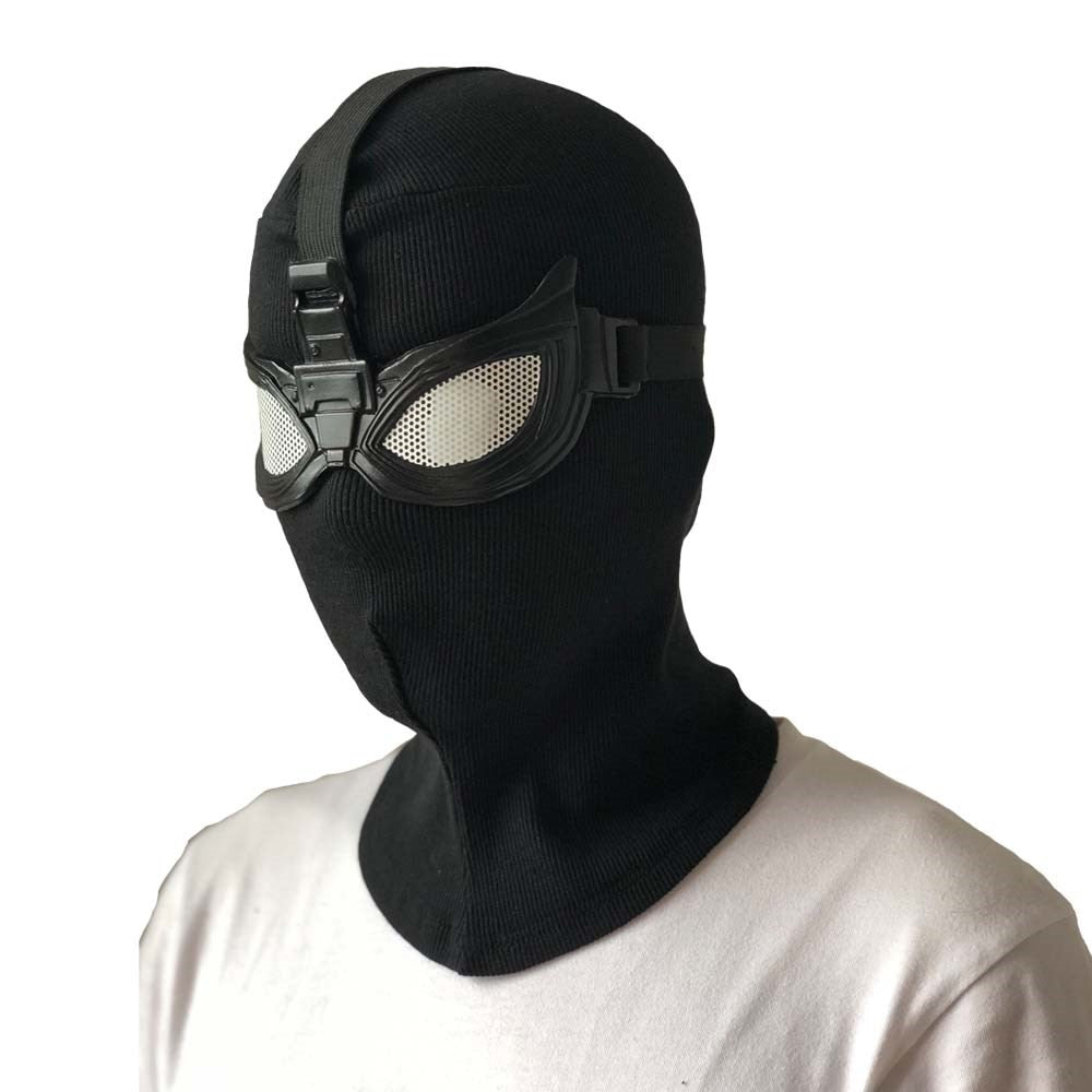 Superhero Peter Parker Spider Mask Cosplay Stealth Suit Black Helmet Halloween Masquerade Party Costume Props