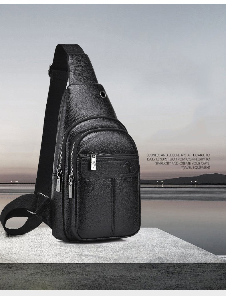 Luxury Brand Kangaroo Leather Men Chest Bag Travel Hiking CrossBody Bag Male Messenger Bag For Men Leather Chest Pack Sling Bag